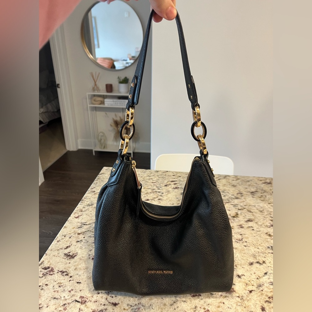 Michael Kors Black Leather Shoulder Bag